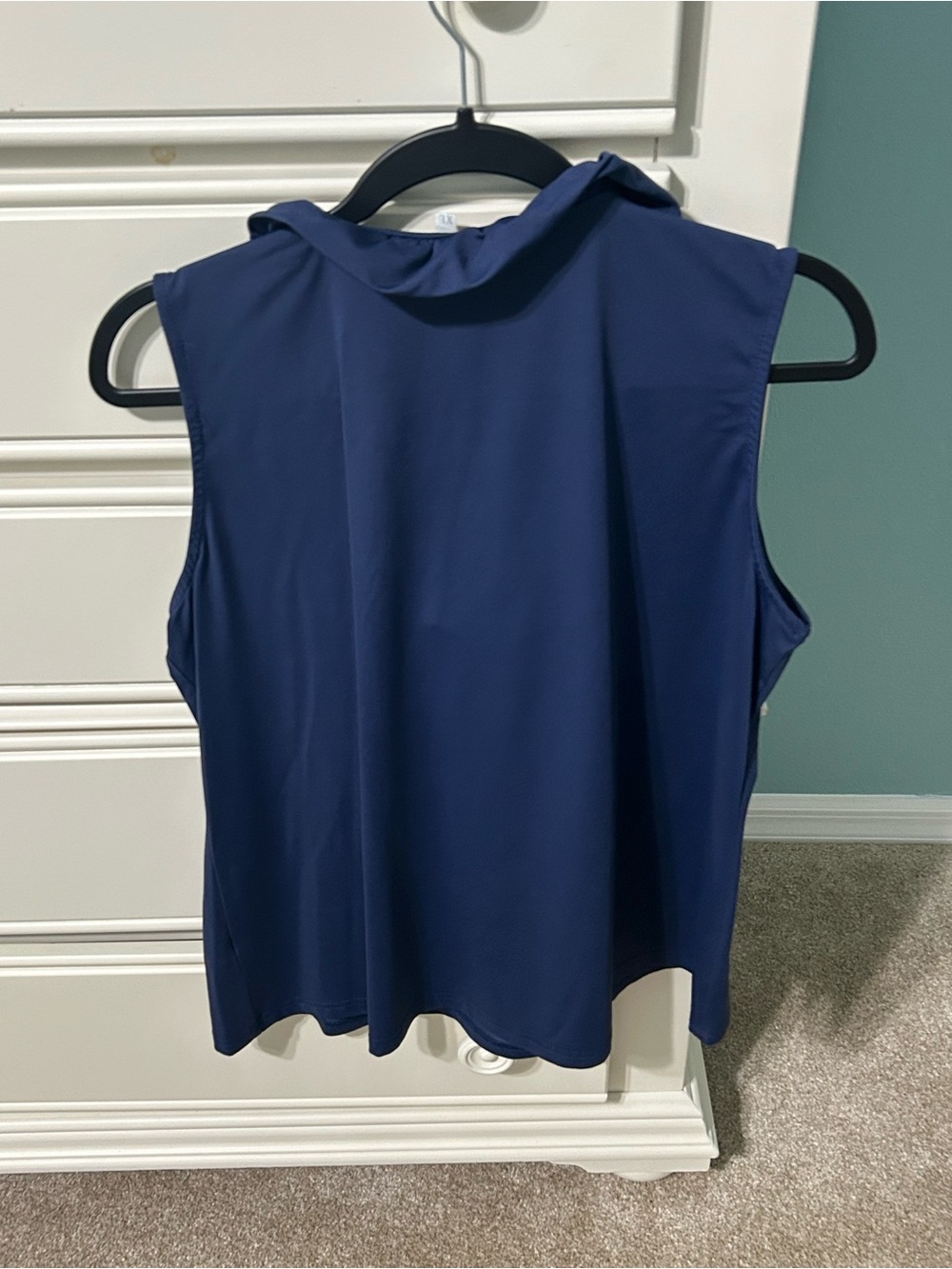 Lulu-B Navy Ruffled Collar Sleeveless top - Picture 2 of 3
